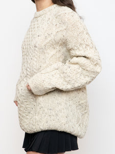 Vintage x Made in Ireland x Deadstock Cream Speckled Chunky Knit Sweater (XS-XXL)