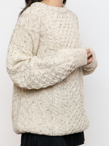 Vintage x Made in Ireland x Deadstock Cream Speckled Chunky Knit Sweater (XS-XXL)