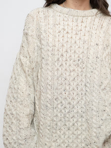 Vintage x Made in Ireland x Deadstock Cream Speckled Chunky Knit Sweater (XS-XXL)