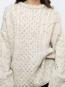 Vintage x Made in Ireland x Deadstock Cream Speckled Chunky Knit Sweater (XS-XXL)