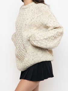 Vintage x Made in Ireland x Deadstock Cream Speckled Chunky Knit Sweater (XS-XXL)