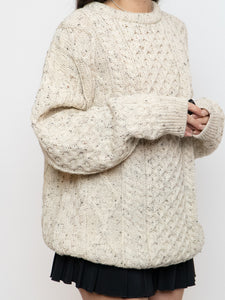 Vintage x Made in Ireland x Deadstock Cream Speckled Chunky Knit Sweater (XS-XXL)