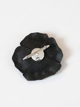 Load image into Gallery viewer, Vintage x Black Leather Rose Broach