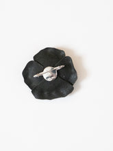 Load image into Gallery viewer, Vintage x Black Leather Rose Broach