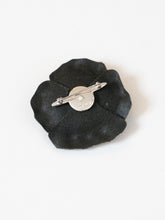 Load image into Gallery viewer, Vintage x Black Leather Rose Broach