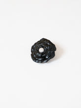 Load image into Gallery viewer, Vintage x Black Leather Rose Broach