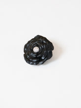Load image into Gallery viewer, Vintage x Black Leather Rose Broach