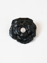 Load image into Gallery viewer, Vintage x Black Leather Rose Broach