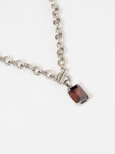 Load image into Gallery viewer, Vintage x Silver &amp; Red Rhinestone Necklace