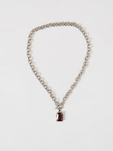 Load image into Gallery viewer, Vintage x Silver &amp; Red Rhinestone Necklace