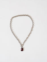 Load image into Gallery viewer, Vintage x Silver &amp; Red Rhinestone Necklace