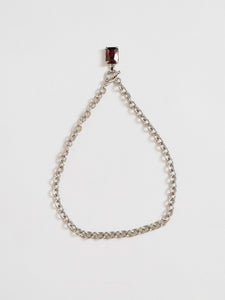 Vintage x Silver & Red Rhinestone Necklace