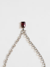 Load image into Gallery viewer, Vintage x Silver &amp; Red Rhinestone Necklace