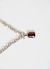 Load image into Gallery viewer, Vintage x Silver &amp; Red Rhinestone Necklace