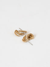 Load image into Gallery viewer, Vintage x Gold Plated Rhinestone Earrings