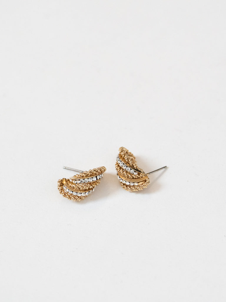 Vintage x Gold Plated Rhinestone Earrings
