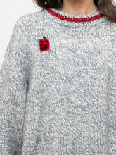 Load image into Gallery viewer, Vintage x Hand-Knit Chunky Speckled Grey &amp; Red Knit Sweater (XS-XL)