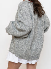 Load image into Gallery viewer, Vintage x Hand-Knit Chunky Speckled Grey &amp; Red Knit Sweater (XS-XL)