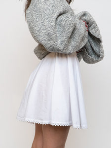 Vintage x White Lace Trim Mini Skirt (XS, S)