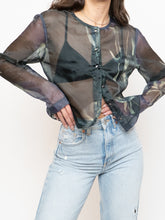 Load image into Gallery viewer, Vintage x Green Floral Sheer Blouse (S, M)