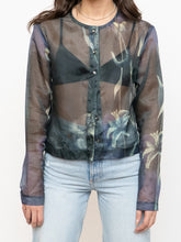 Load image into Gallery viewer, Vintage x Green Floral Sheer Blouse (S, M)