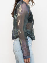 Load image into Gallery viewer, Vintage x Green Floral Sheer Blouse (S, M)