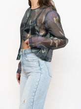 Load image into Gallery viewer, Vintage x Green Floral Sheer Blouse (S, M)