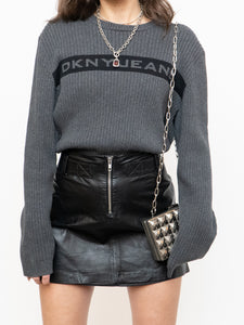 DKNY x Grey & Black Ribbed Longsleeve Knit (XS-XL)
