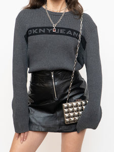 DKNY x Grey & Black Ribbed Longsleeve Knit (XS-XL)