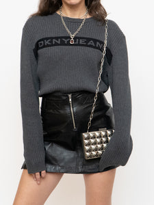 DKNY x Grey & Black Ribbed Longsleeve Knit (XS-XL)