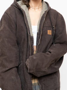 CARHARTT x Brown Worn Fleece Lined Jacket (M-XL)