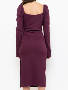 CHELSEA 28 x Burgundy Knit Bodycon Dress (M, L)