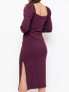 CHELSEA 28 x Burgundy Knit Bodycon Dress (M, L)
