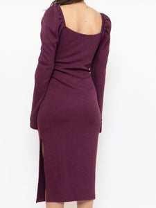 CHELSEA 28 x Burgundy Knit Bodycon Dress (M, L)