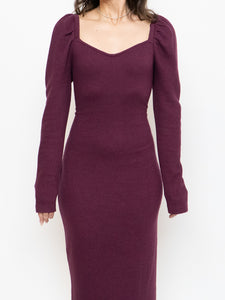 CHELSEA 28 x Burgundy Knit Bodycon Dress (M, L)