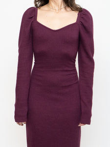 CHELSEA 28 x Burgundy Knit Bodycon Dress (M, L)