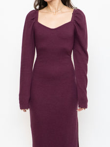 CHELSEA 28 x Burgundy Knit Bodycon Dress (M, L)