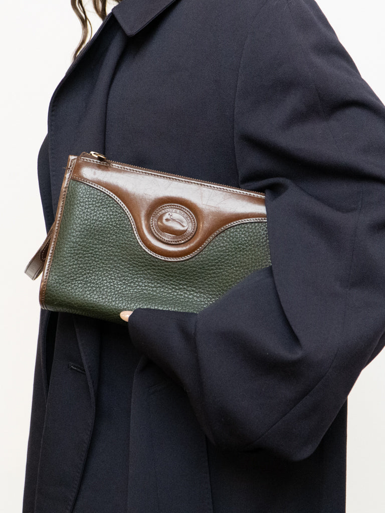 Vintage x Made in USA x DOONEY & BURKE Green, Brown Leather Purse