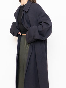 Vintage x Made in Canada. AQUASCUTUM OF LONDON Navy Wool Trench Coat (M-XL)