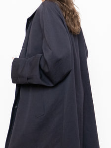Vintage x Made in Canada. AQUASCUTUM OF LONDON Navy Wool Trench Coat (M-XL)