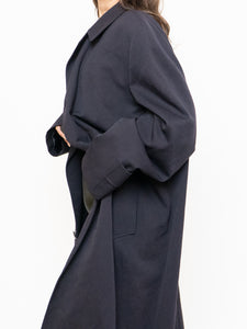 Vintage x Made in Canada. AQUASCUTUM OF LONDON Navy Wool Trench Coat (M-XL)