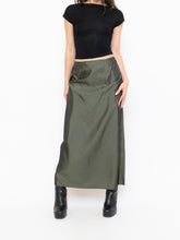 Load image into Gallery viewer, Vintage x Made in Canada x Olive Shiny Tech Skirt (XS, S)