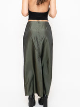 Load image into Gallery viewer, Vintage x Made in Canada x Olive Shiny Tech Skirt (XS, S)