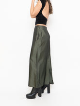 Load image into Gallery viewer, Vintage x Made in Canada x Olive Shiny Tech Skirt (XS, S)