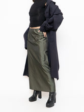 Load image into Gallery viewer, Vintage x Made in Canada x Olive Shiny Tech Skirt (XS, S)