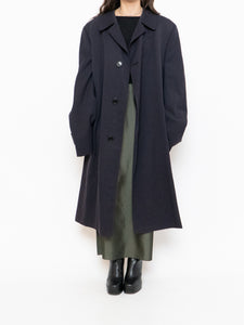 Vintage x Made in Canada. AQUASCUTUM OF LONDON Navy Wool Trench Coat (M-XL)