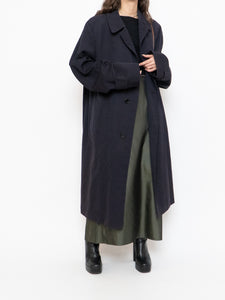 Vintage x Made in Canada. AQUASCUTUM OF LONDON Navy Wool Trench Coat (M-XL)