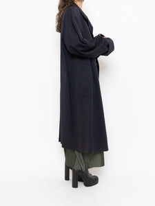 Vintage x Made in Canada. AQUASCUTUM OF LONDON Navy Wool Trench Coat (M-XL)