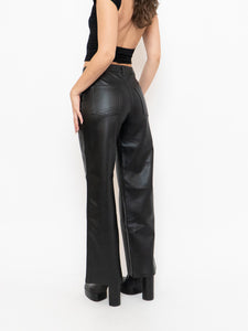 WILFRED x Black Wide-Leg Faux Leather Pants (S, M)
