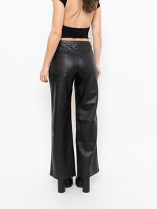WILFRED x Black Wide-Leg Faux Leather Pants (S, M)